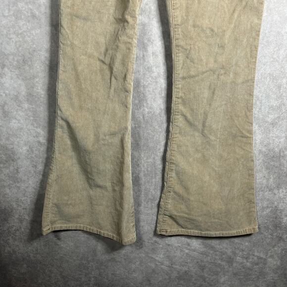 American Eagle‎ Pants Womens 2 Brown Corduroy Flared Leg Stretch Button Fly Y2K - Picture 3 of 13